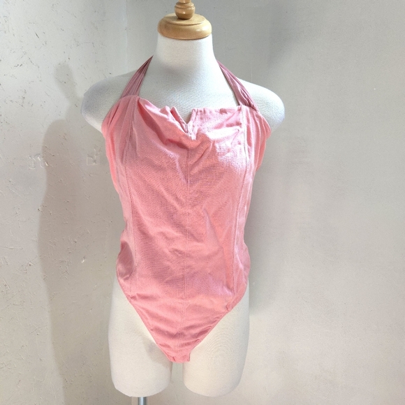 Free People | Pink Halter Bodysuit - Picture 2 of 14